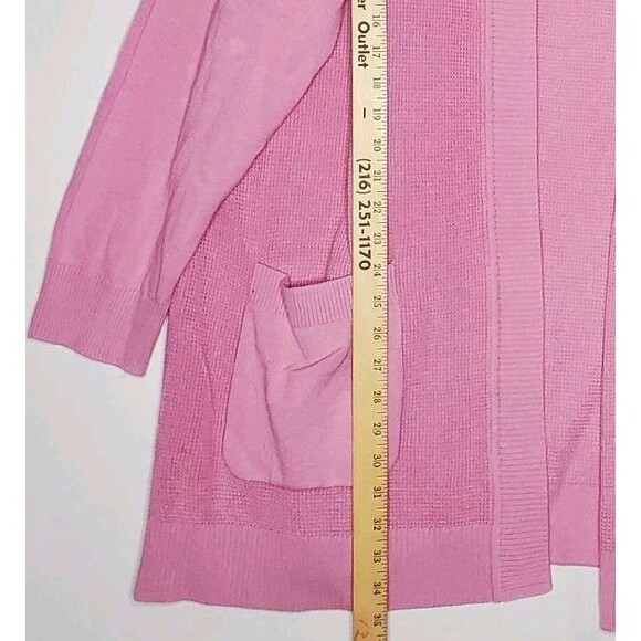 Isaac Mizrahi Cardigan Womens 2X Pink Hood Pocket - Picture 7 of 8